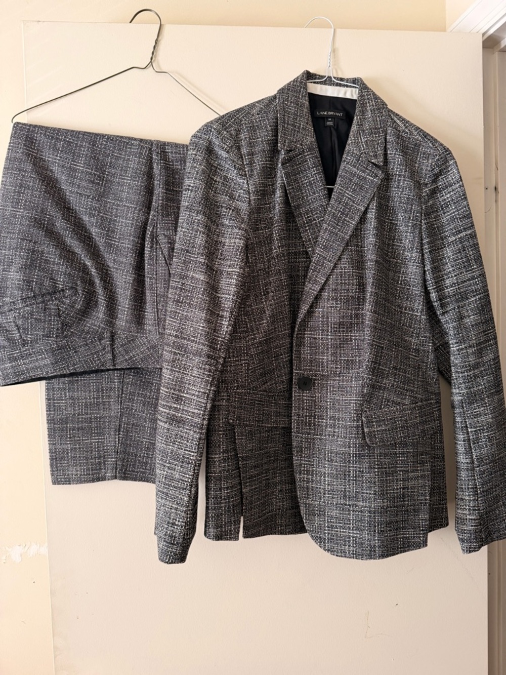 Lane Bryant Gray Textured Two-Piece Suit